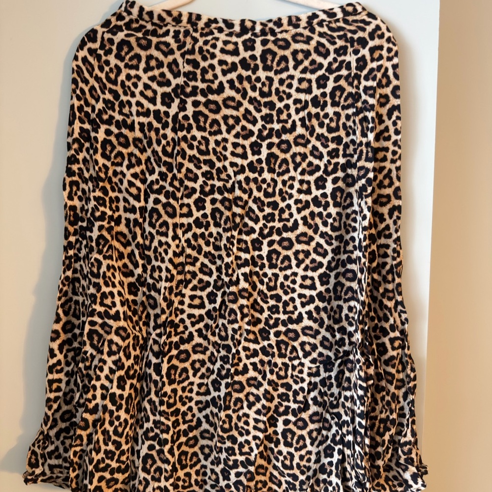 H&M Leopard Print Midi Skirt